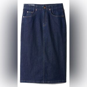 GapHeritage Gap Button-Back Denim Midi Pencil Stretch Skirt Sz 24